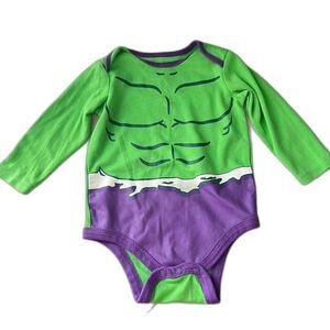Marvel Baby Button Outfit Green Hulk - 6 9 Months